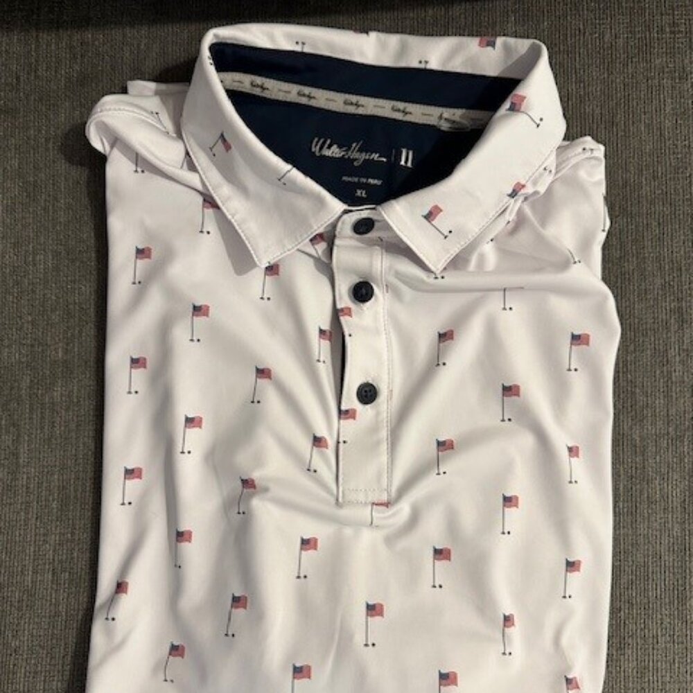 Walter Hagen American Flags Golf Polo